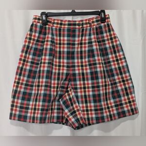 Charter Club Plaid High Waist Shorts - Red, Yellow, Blue Size 12
